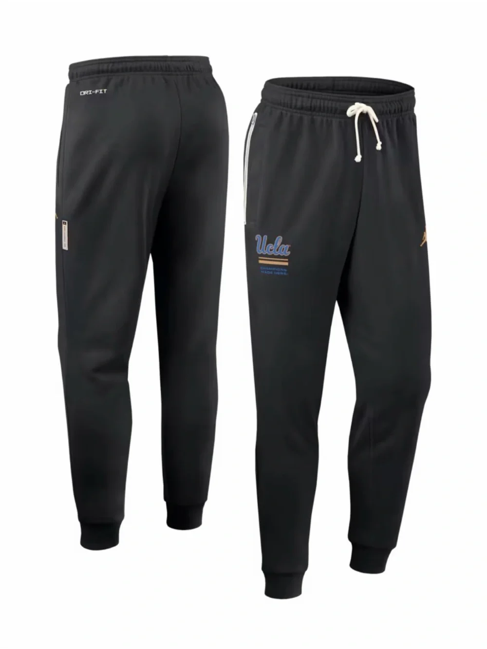Nike Air Jordan NCAA UCLA College Sweatpants Fleece Black Joggers Mens Large New